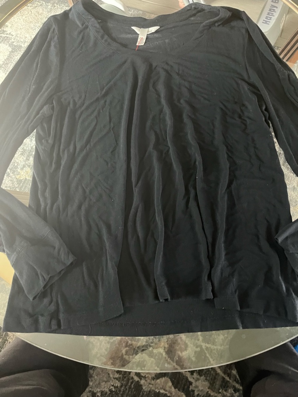 Soma Black Long-Sleeve Lightweight PJ Lounge Top